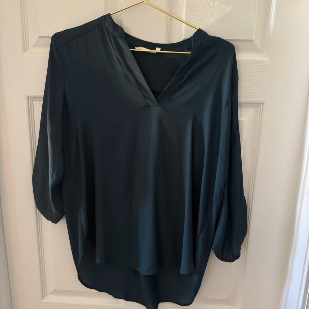Lush Dark Emerald V-Neck Dolman Sleeve Blouse